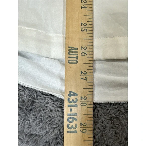 Vince Camuto White Blouse Zipper & Pocket Size M Long Roll Sleeve - Picture 5 of 9